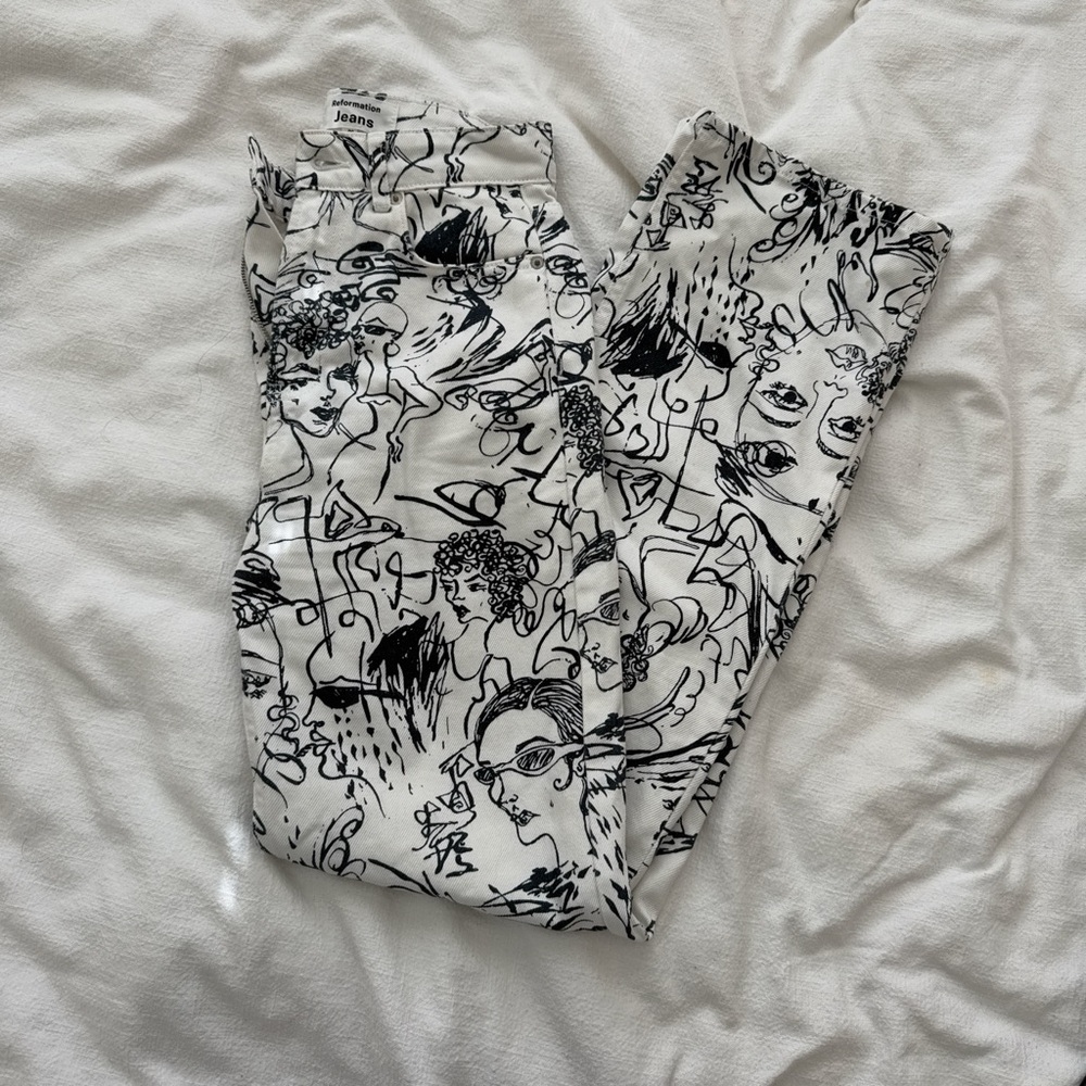 Reformation printed jeans